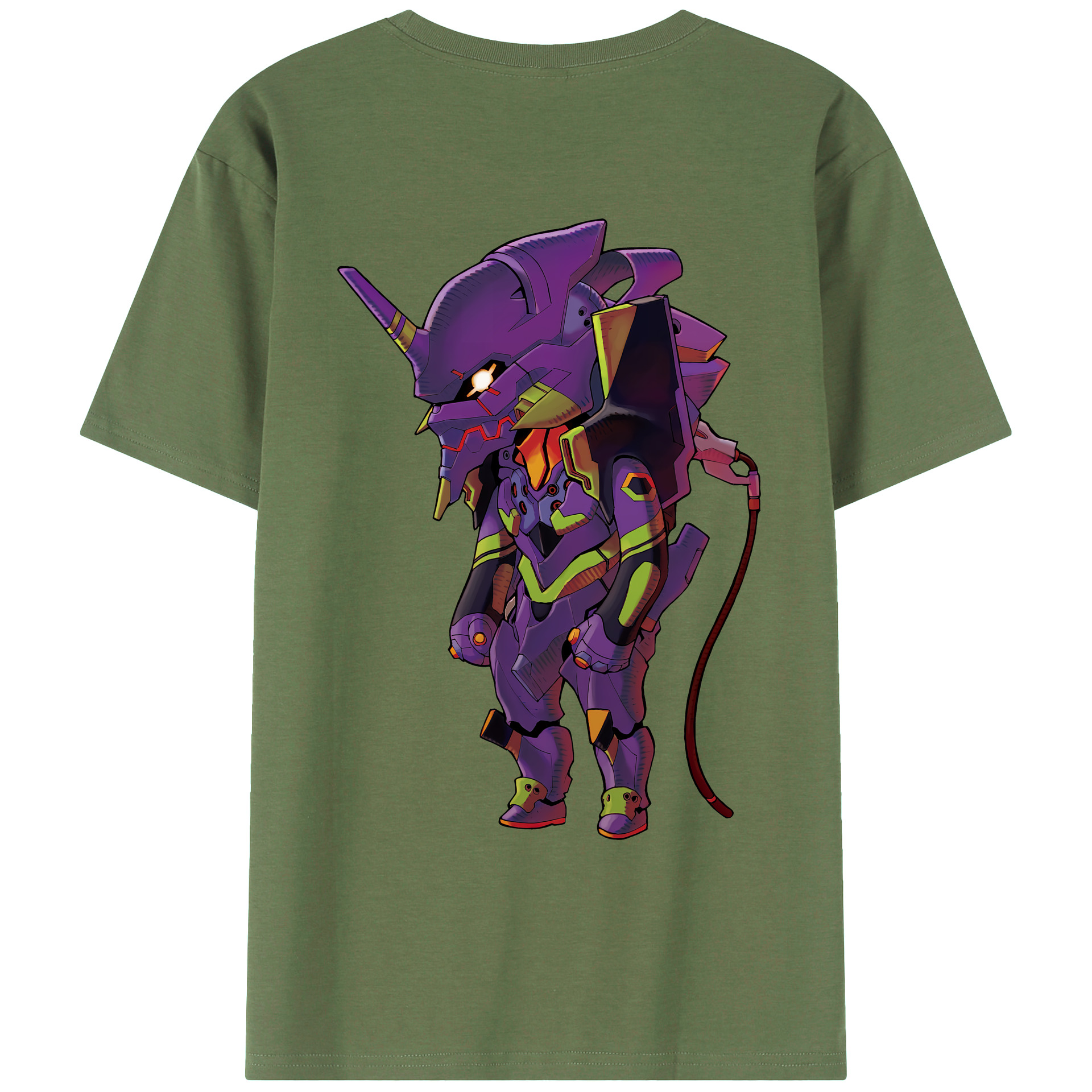 （画像用） EVA 新世紀エヴァンゲリオン 綿100％ メンズ半袖Tシャツ（バックプリント） 通気性